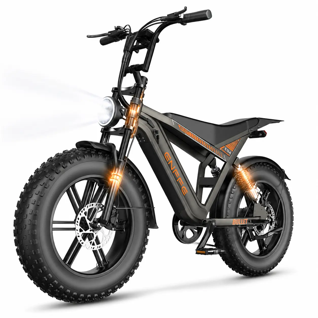 ES4 Adult Mountain Electric Bicycle, 1500W Motor, Up to 50 Mi Range, 20"x4.0 Fat Tires, 7-Speed, LCD Display, Front & Rear Shock Absorbers