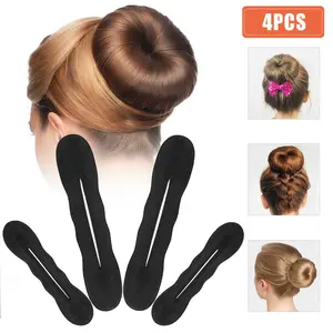 4Pcs Magic Hair Bun Maker-Foam Sponge Hair twisting Tool,Reusable Hair Styling Tool,Hair Accessories for Women Girls,Flexible Hair Bun Shapers
