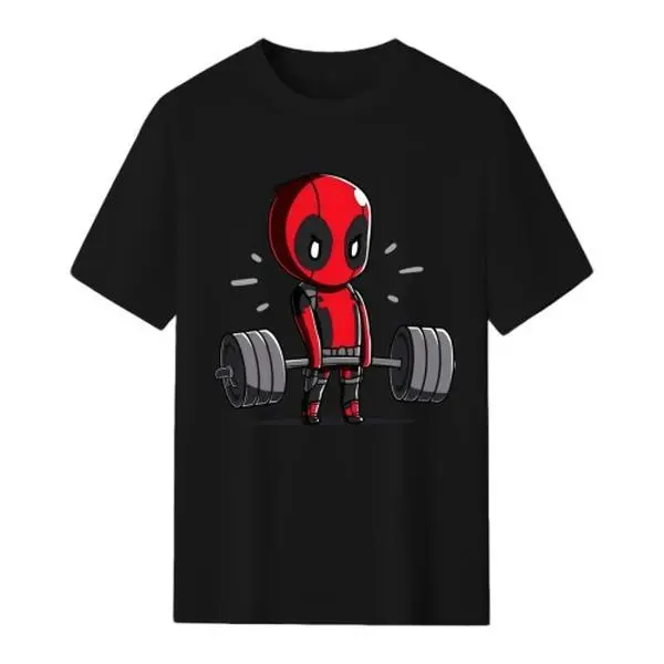 Marvel Deadpool T Shirt Premium Cotton Crewneck Short Sleeve Graphic Tee With Bold Red Black Suit And Mask Pattern Streetwear Essential, Shortsleeve, Stylish, Tshirt