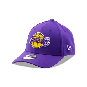 New Era Mens Los Angeles Lakers Team Classic 39THIRTY Stretch Fit  - Purple - Small/Medium