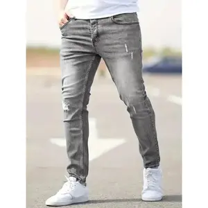 Mens Jeans Casual Skinny Pants Stretch Denim Trousers Male Slim Fit Straight Pants Fashion Jeans Soild Pencil Pants Man Clothing
