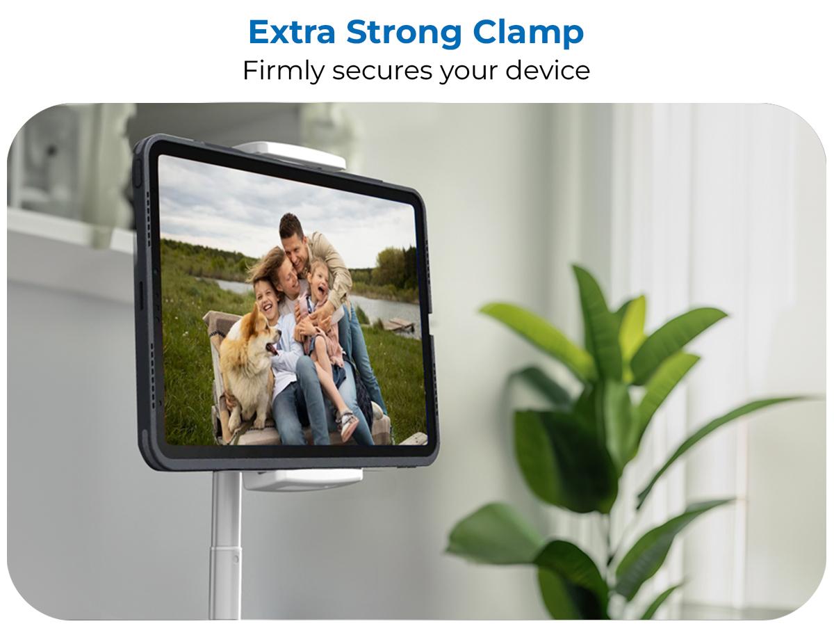 Cooper TabStand - Height Adjustable iPad/Tablet/ Portable Monitor Holder, metal/aluminium design, Fits Up to 17" Devices - Diagonal, 360° Rotate & Tilt, 4.4lb Holding Strength, Portable for iPad Pro, Mini, Air, Smartphone Adjustable Multi-Device Stand