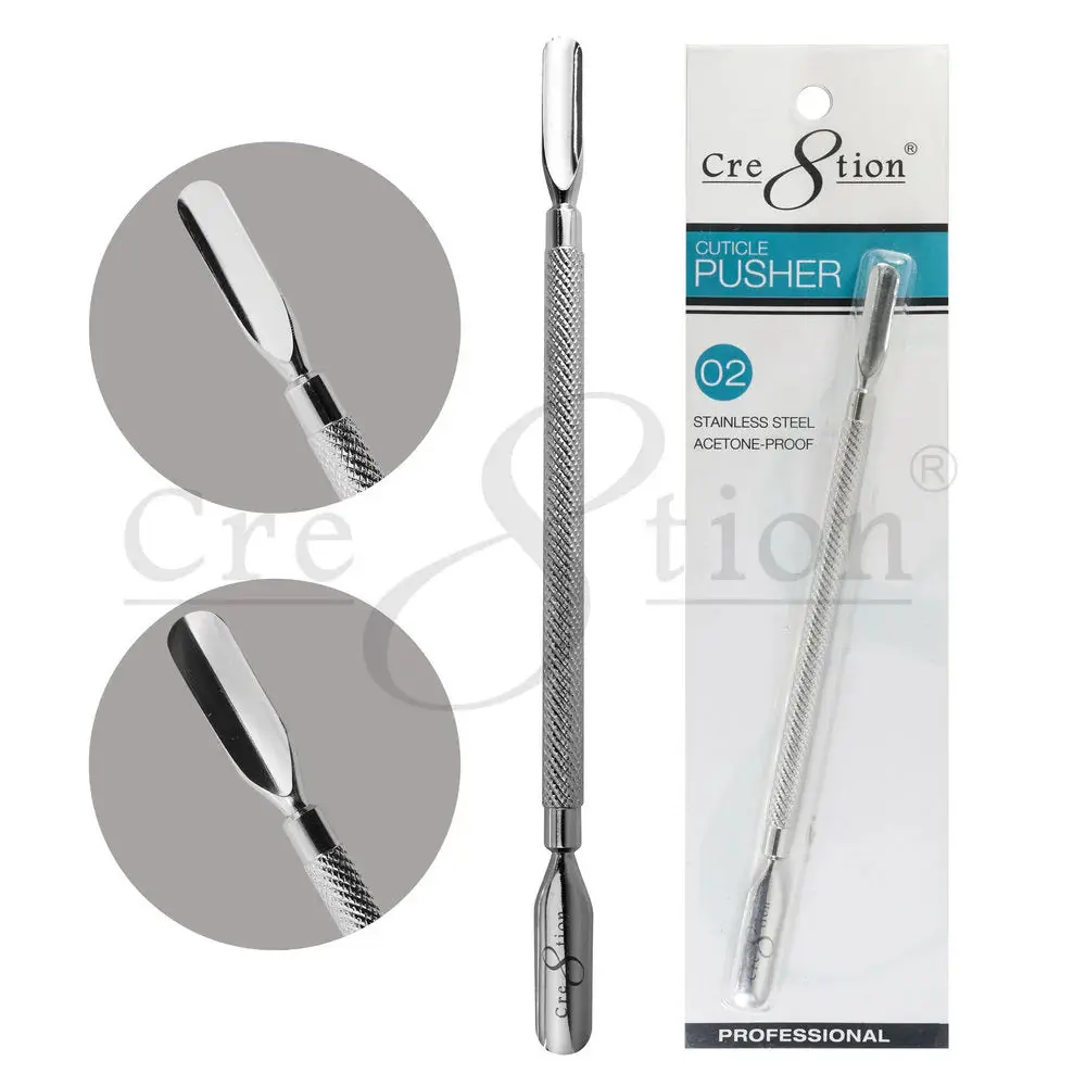 Cre8tion Stainless Steel Cuticle Pusher - High-Performance Nail Supply, Gentle and Fuss-Free Single Manicure Tool for Nail Care