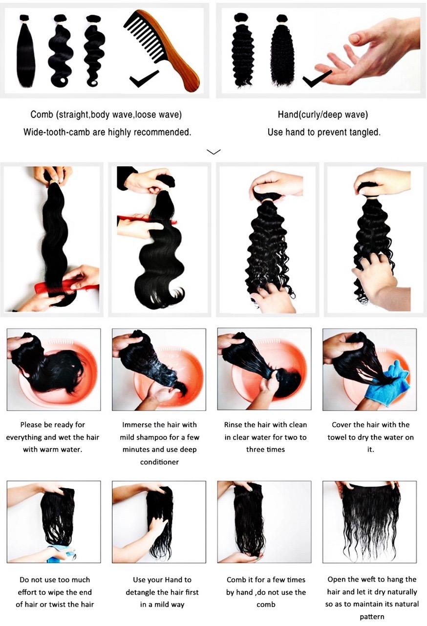 [Ashine] 12-30 Inch Luxury Salon Quality Body Wave Deep Wavy Deep Curly Burmese Curly Virgin Brazilian Bundles One-directional Cuticles-sleek, Tangle-resistant, and Re-wearable 100% Human Hair Natural Black with Closure Curly