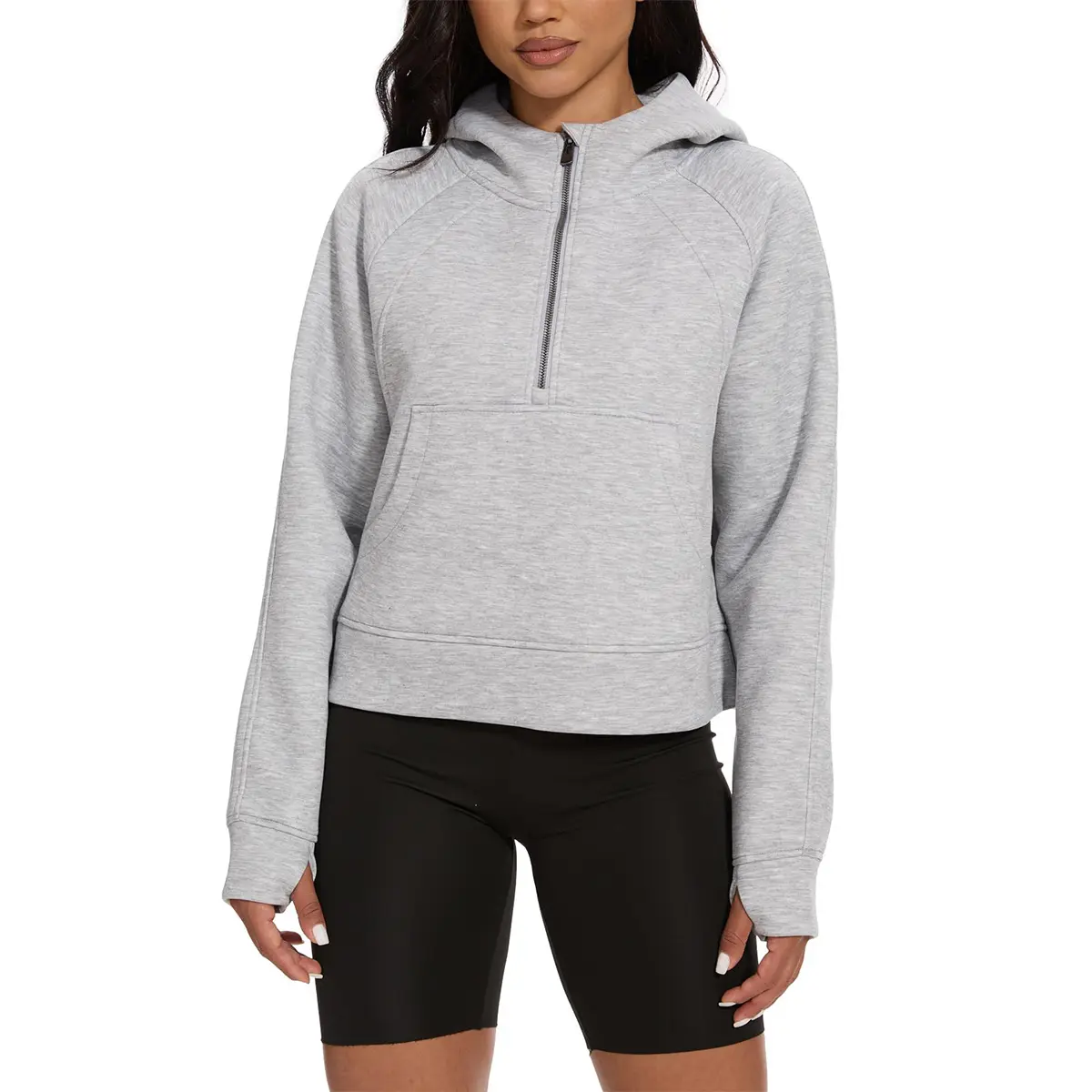 Women's Modal Soft Cinchable Sweatshirts Half Zipper Funnel Neck Oversize Pullover with Pockets