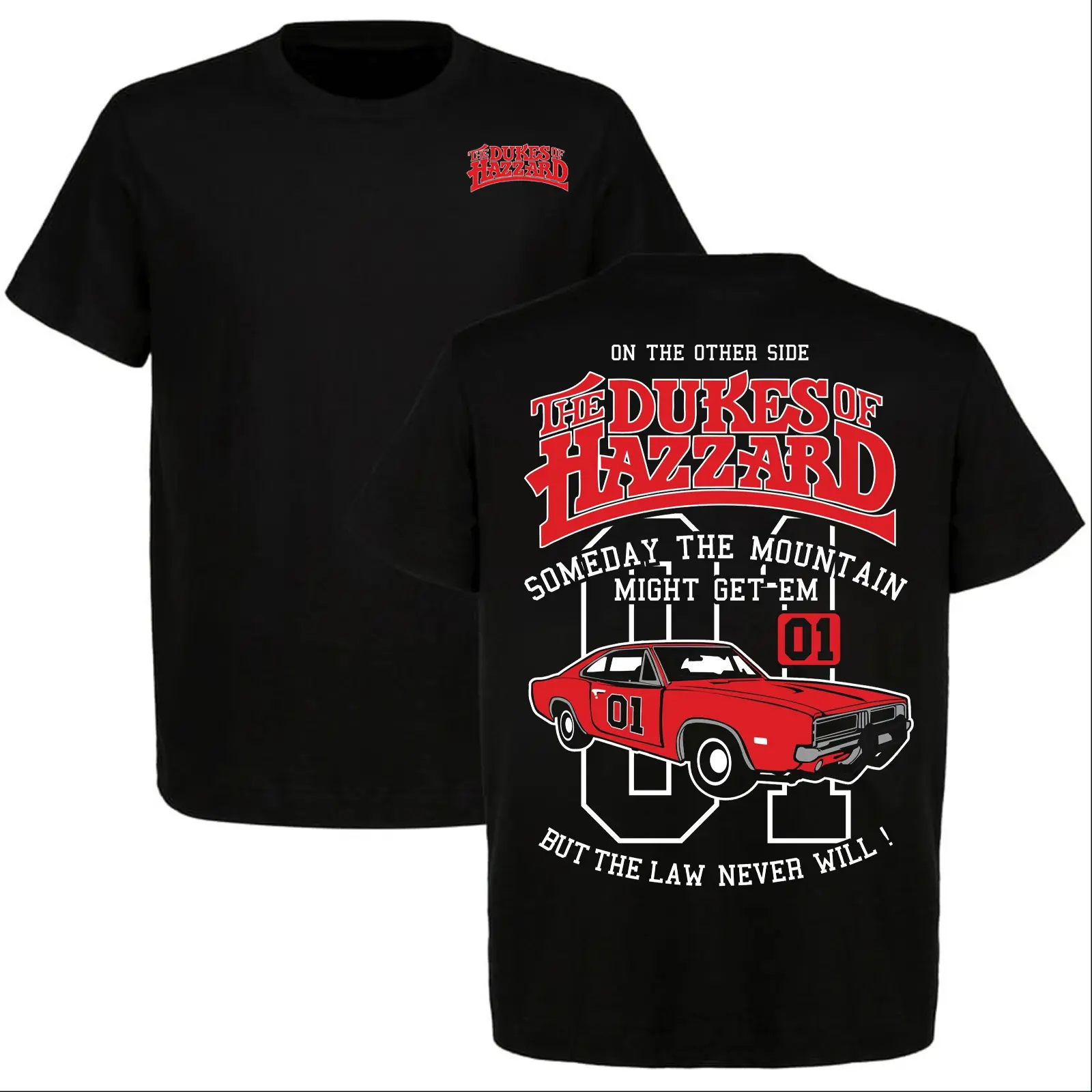 Dukes of Hazzard “The Law Never Will” 01 T-shirt, General Lee Retro Shirt, Perfect For Classic TV Lovers, Old School Style