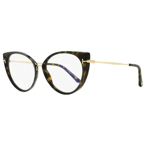 Tom Ford TF5815B Blue Block Eyeglasses 052 Havana/Gold 54mm FT5815