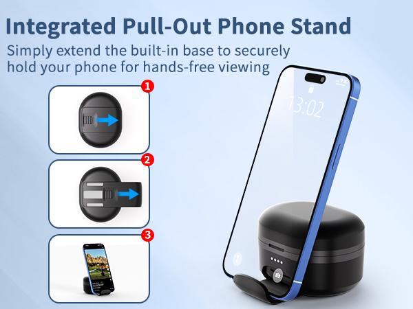 Scrolling Ring Wireless Bluetooth Remote with Charging Case & Phone Stand – Ideal for TikTok, YouTube Shorts, Instagram Reels, RedNote, Douyin, Kindle App (Not Compatible with Kindle Devices, Google and Motorola Phones)