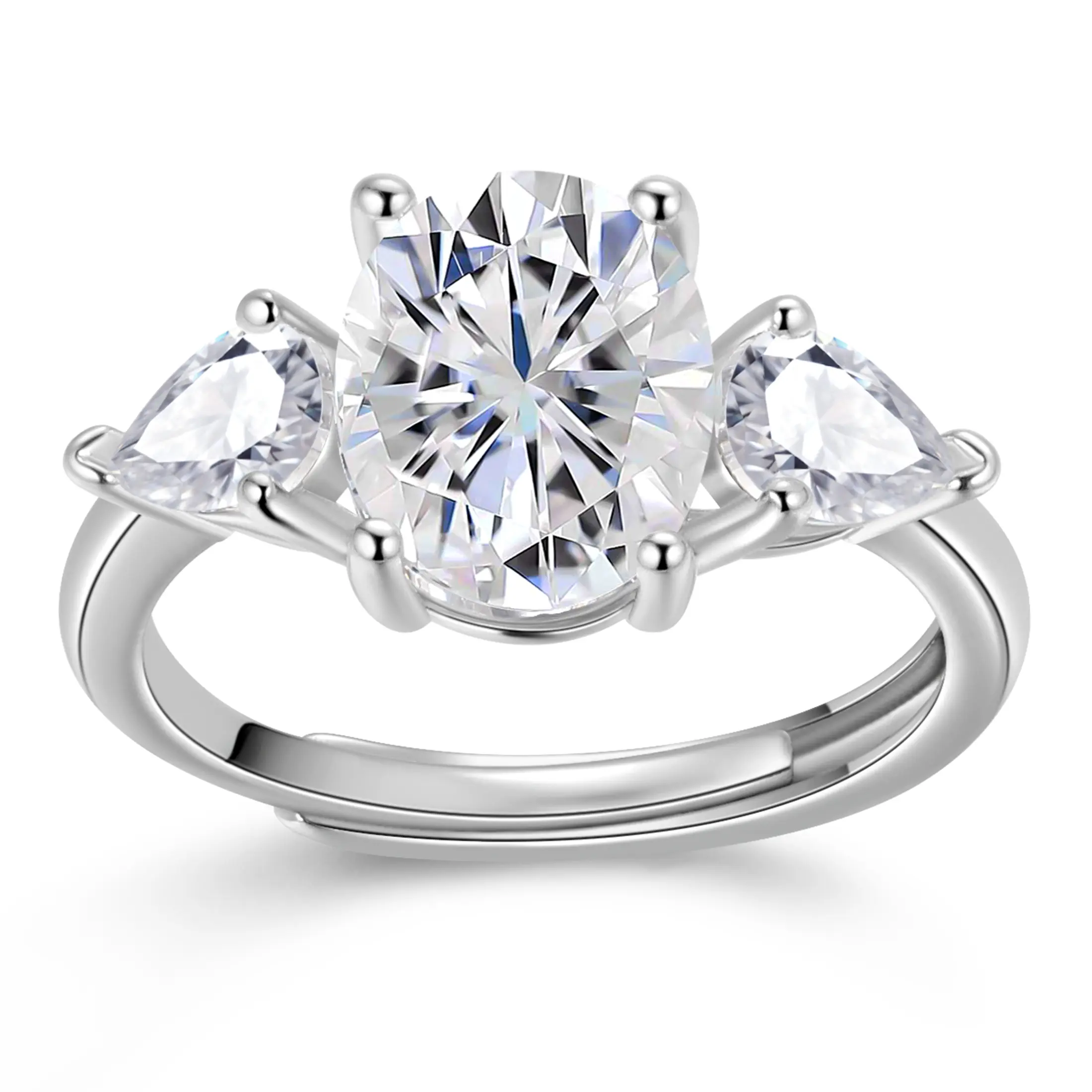 FASJEWLY Women's 3CT Oval Cut Halo Ring - 5A Grade Adjustable Cubic Zirconia Band, Affordable Fashion Jewelry for Daily Wear, Birthday Gift, Engagement Use, Engagement Jewelry, Wedding Promise Rings