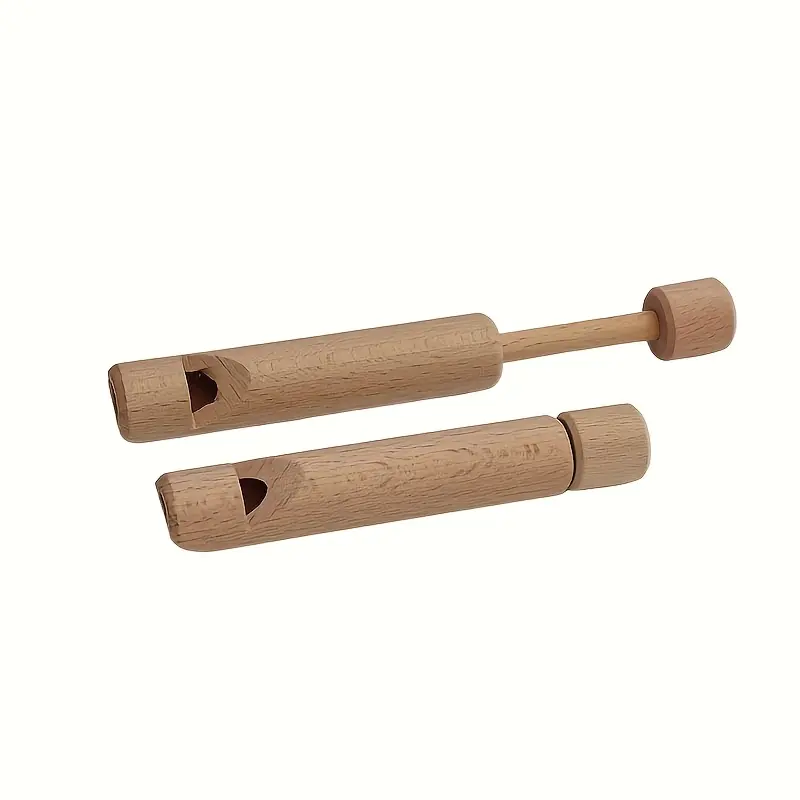 Handcrafted Wooden Bird Song Tube Percussion Instrument - Natural Wood Sensory Tool, Handheld with Carry Stopper, Ideal for Outdoor Entertainment & Stress Relief, Sensory Tools