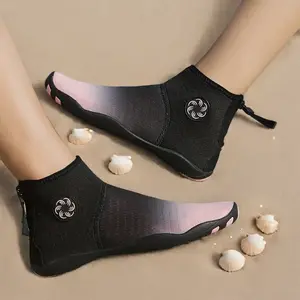 Unisex High-top Beach Shoes - Lightweight Quick-dry Swimming Fitness Water Shoes, Non-slip Rubber Sole Breathable Fabric, Suitable for Summer Outdoor Activities, River Wading and Beach Strolling, Secure Fit Design |   Rubber Sole Shoes