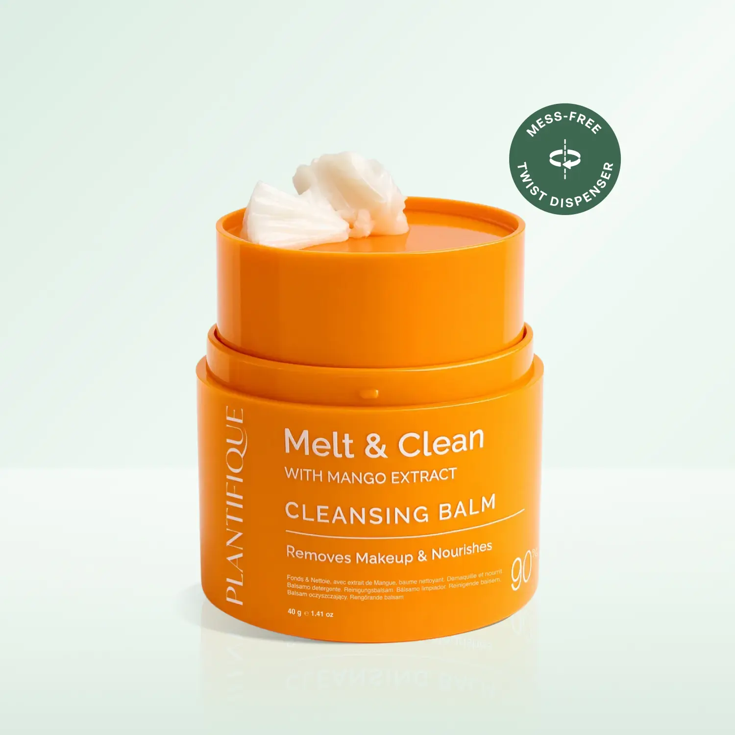 [PLANTIFIQUE Official Shop] Korean Cleansing Balm Makeup Remover – Mango & Papaya Melting Balm Cleanser – Waterproof Makeup Dissolver with Hyaluronic Acid & Ceramide – Hydrating Gentle Cleanser