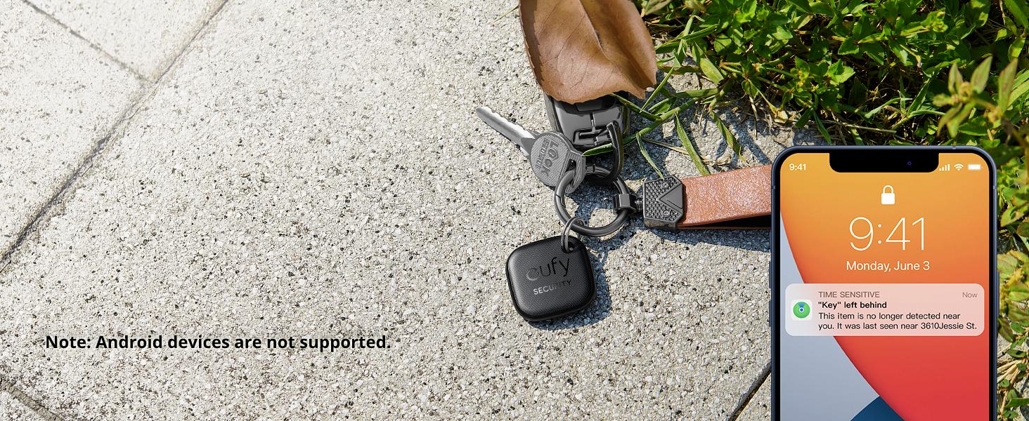 eufy Security by Anker SmartTrack Link (Black, 1-Pack), Android not Supported, Works with Apple Find My (iOS only), Key Finder, Bluetooth Tracker for Earbuds and Luggage, Phone Finder, Water Resistant｜Spingtok