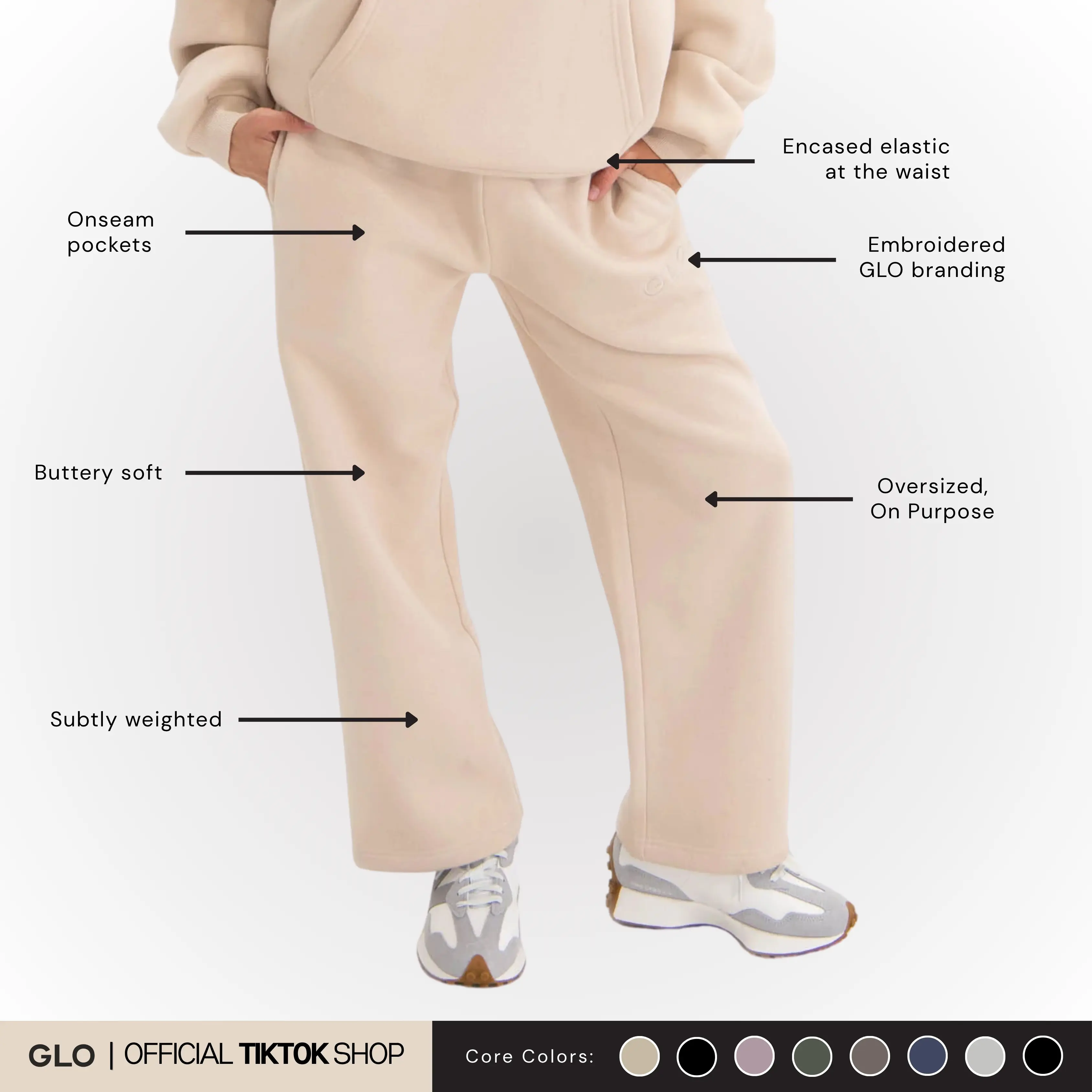 GLO Kingdom Essential Sweatpants | Christian Loungewear Bottoms, Super Soft & Oversized Faith Apparel for Men & Women
