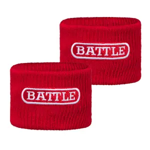 Battle Sports Football Wrist Bands 2 Pack - Red Moisture-Wicking 2.5" Wristbands for Summer - Comfortable & Flexible Fit - Ideal for Football Players