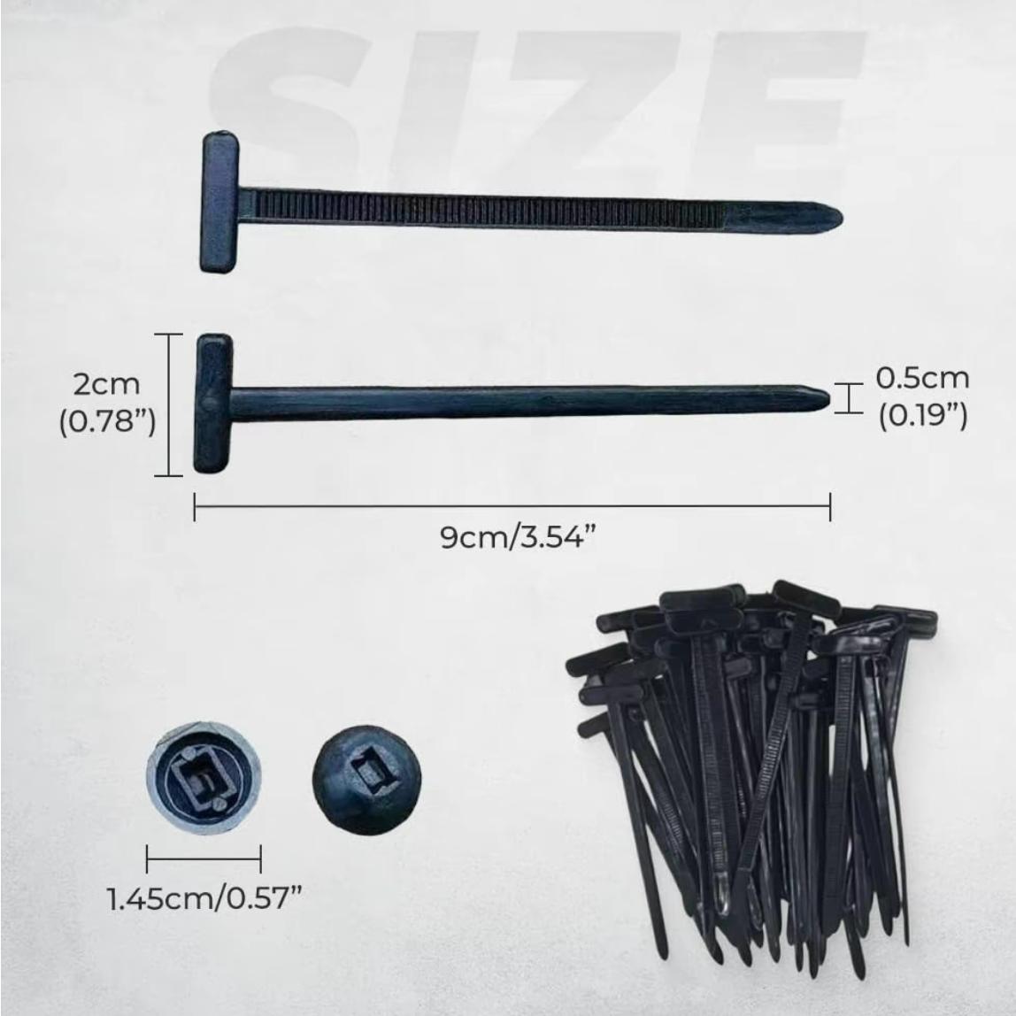 100Pcs Nylon Universal Cable Tie Buckle, HeavyDuty Self-Locking Nylon Zip Ties Holder, Multipurpose Plastic Cable Ties Tool for Car DailyRepair Wire