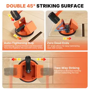 Fixer Tool Kit Set Double 45 °   Striking Surface Floor Gap Repair Tool Made of Iron & Enhanced Suction Cup with Slot Cutter and 5pcs Sticky Pads for Flooring Tools Gadgets