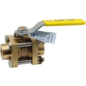 Apollo Valves Conbraco 3/4" Pipe, Full Port, Lead Free Bronze Full Port Ball Valve 3 Piece, Female NPT Ends, Lever Handle, 600 WOG, 150 WSP 82LF10401