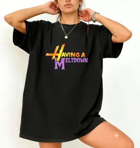 Having A Meltdown T-Shirt, Aesthetic Mental Health Matters Cotton T-Shirt, Trendy Disco Faux Glitter Hannah Montana T-Shirt, Vintage Graphic Tee, Popular Unisex Apparel for Mental Health Awareness