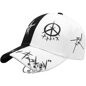 Punk Baseball Cap Graffiti Korean Hip Hop Hat Emo Alt Adjustable Caps Street Accessories Clothes Summer