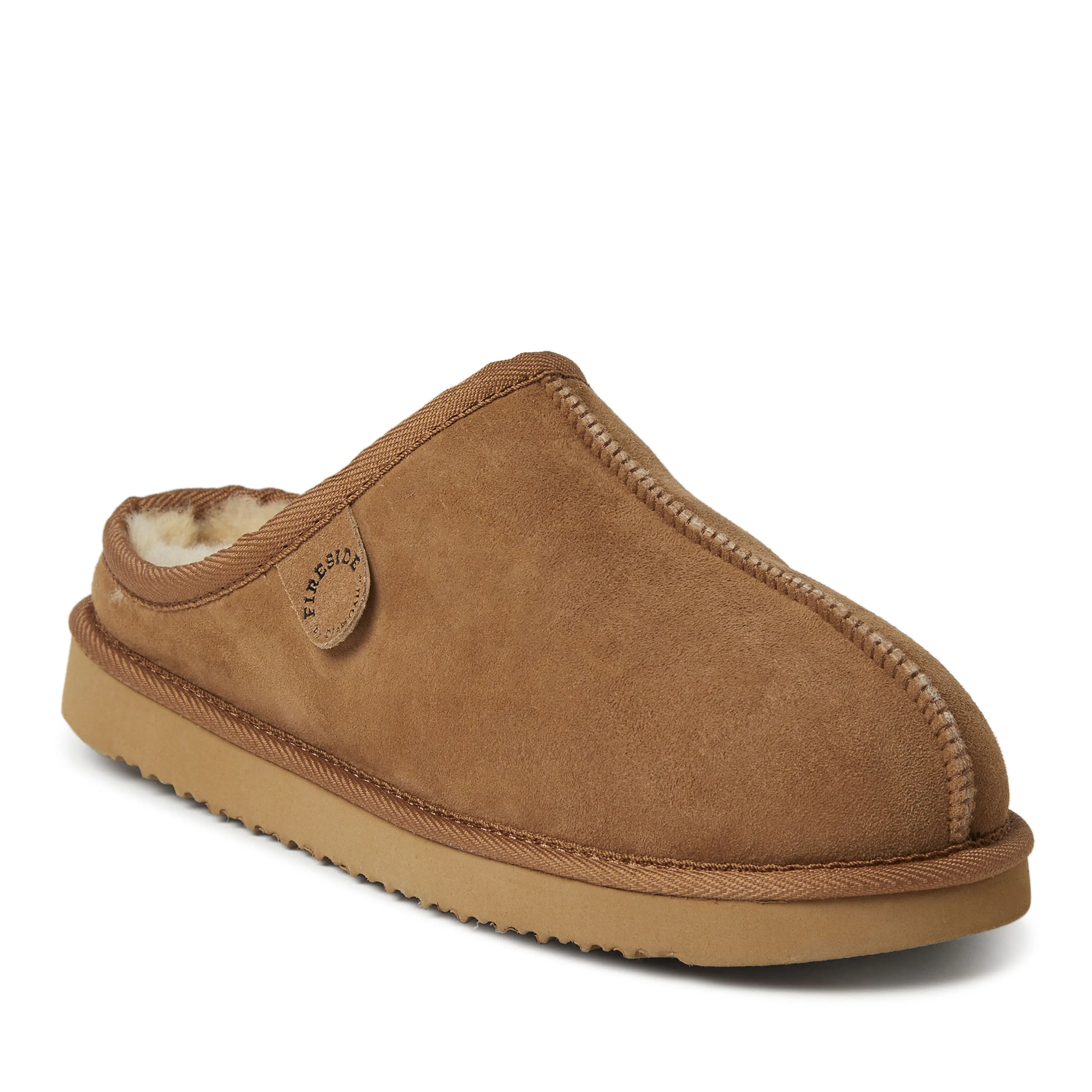 Fireside By Dearfoams Men's Slip-On Grafton Genuine Shearling Clog Slipper