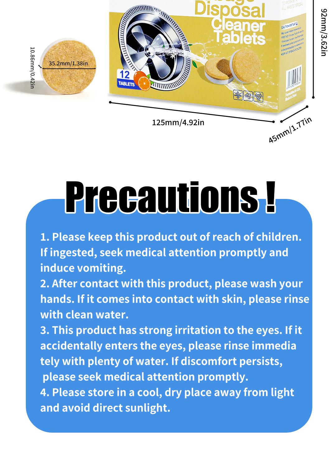 Sink & Garbage Disposal Cleaner Effervescent Tablets | Citrus Scent | Deep Clean & Deodorize | 12 /24Pack