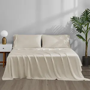 ACCURATEX Cooling Sheets - Viscose Made from Bamboo, Luxury Cool Silky Sheet Set, Super Soft Breathable Bedding Sheets with Deep Pockect