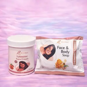 Byenblan Turmeric Face Cream  set with soap for Soft Radiant Skin - Turmeric Infused Body Cream for Glowing Look