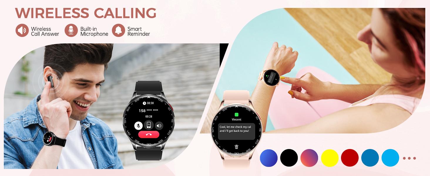 Multifunctional Smart Watches for Women Men with Earbuds & Shell Strap, Wirelss Calls(Answer&Make), 1.39'' HD Screen Smartwatch with IP67 Waterproof Muisc Player Magenatic Charging for iOS Android Smartphones for Holiday Gifts
