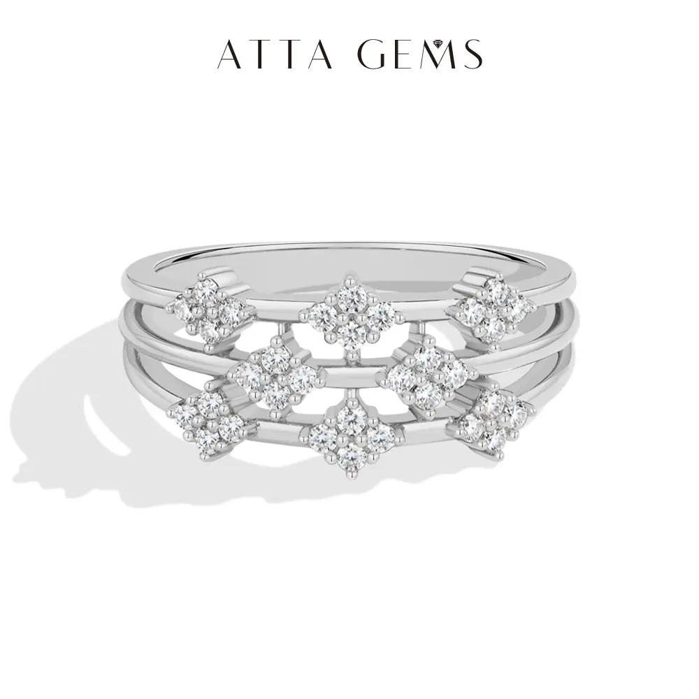 ATTAGEMS Classic 1.3mm Round Cut D VVS1 Color Lab-Grown Moissanite Ring for Women Unisex 925 Sterling Silver Ring Holiday Engagement Gift Fine Jewelry SpringStatements R372 summerwins
