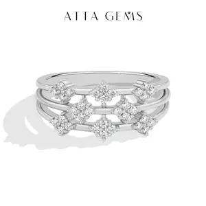 ATTAGEMS Classic 1.3mm Round Cut D VVS1 Color Lab-Grown Moissanite Ring for Women Unisex 925 Sterling Silver Ring Holiday Engagement Gift Fine Jewelry SpringStatements R372 summerwins,summerwins