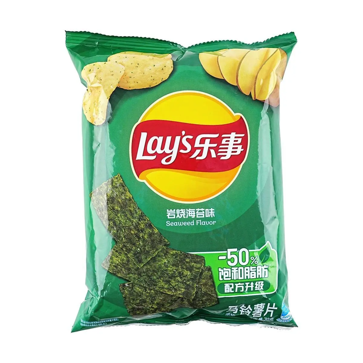 Lay's China Potato Chips - Roasted Seaweed Flavor, 70g Bag - Authentic Chinese Snack Lay's China Potato Chips - Roasted Seaweed Flavor, 70g Bag - Authentic Chinese Snack