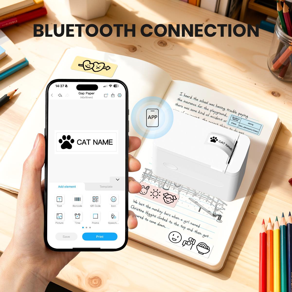 Portable Bluetooth Label Printer, D12 Wireless Handheld Printer with Tape Mini Sticker Maker for Barcodes Storage Office & Home Organization Thermal Printer outdoorfun #SummerVibes Portable Bluetooth Label Printer, D12 Wireless Handheld Printer with Tape Mini Sticker Maker for Barcodes Storage Office & Home Organization Thermal Printer outdoorfun #SummerVibes