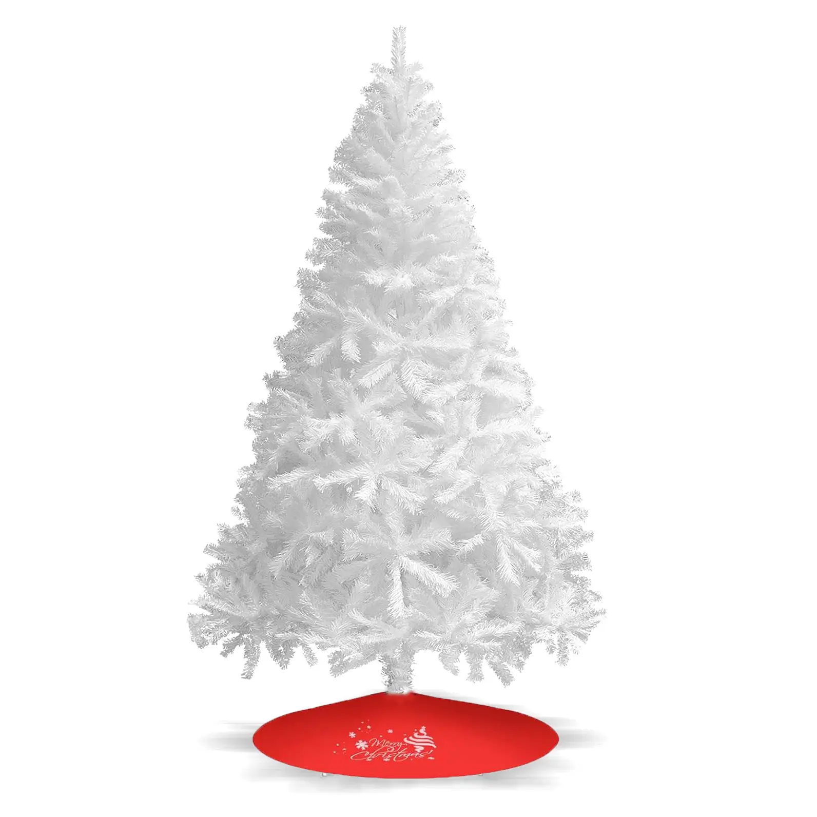 7FT PVC Artificial Christmas Tree with 1000 Branch Tips, Metal Hinges, Foldable Base for Easy Assembly, Holiday & Party Decoration (No Lights/Ornaments) - Ideal for Living Room, Office