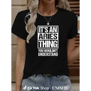 Astrology Aries Tee – Cotton Graphic Streetwear T-Shirt Gift