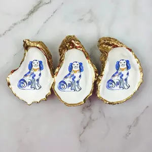 Staffordshire Chinoiserie Pet Oyster Shell Ring Dish