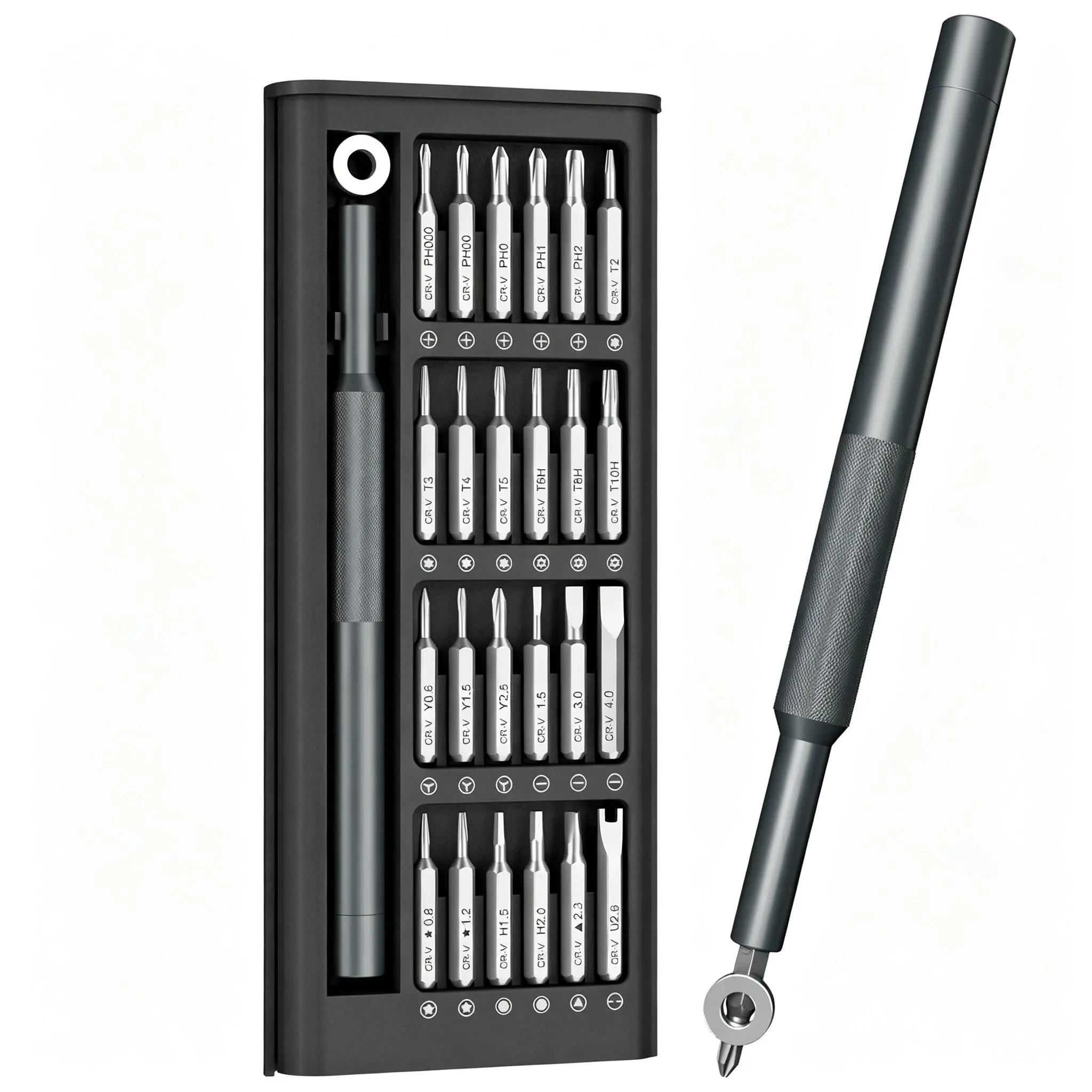 Household 31-in-1 Electronic Screwdriver Set, Anti-slip Magnetic Repair Screwdriver Bits, Compact Repair Tool for MacBook iPhone PS4 PS5 Watch Repair