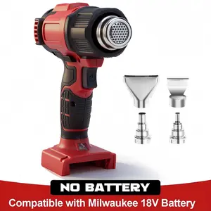 Cordless Heat Gun Compatible with Milwaukee M18 Battery – 320W Variable Temp 122°F–1202°F Hot Air Gun with LCD Display, 4 Nozzles for Shrink Wrap & Crafts (No Battery)