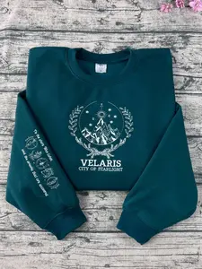 Velaris Embroidered Sweatshirt, City of Starlight Hoodie, Night Court Fantasy Reader Gift, Book Lover Cozy Sweater