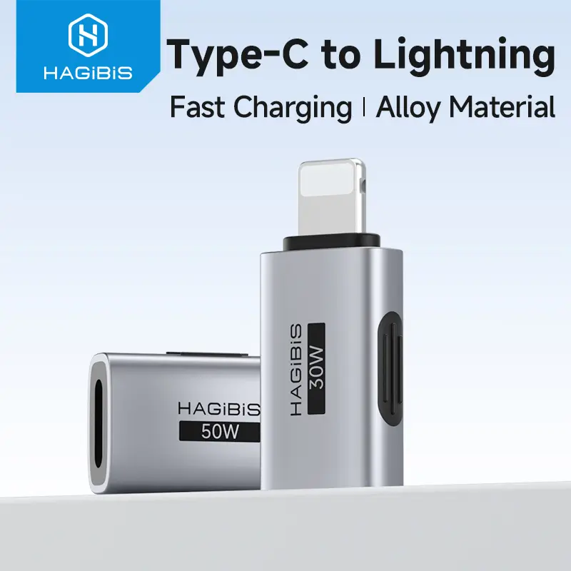 HAGIBIS USB-C to Lightning Male-to-Female Adapter, Electronic Mobile Smartphone Cellphone Charging Converter with Data Transfer, Travel Charger for iPhone 13/14 Pro Max & Earphone Charging, Type C Charger, Lightning To C