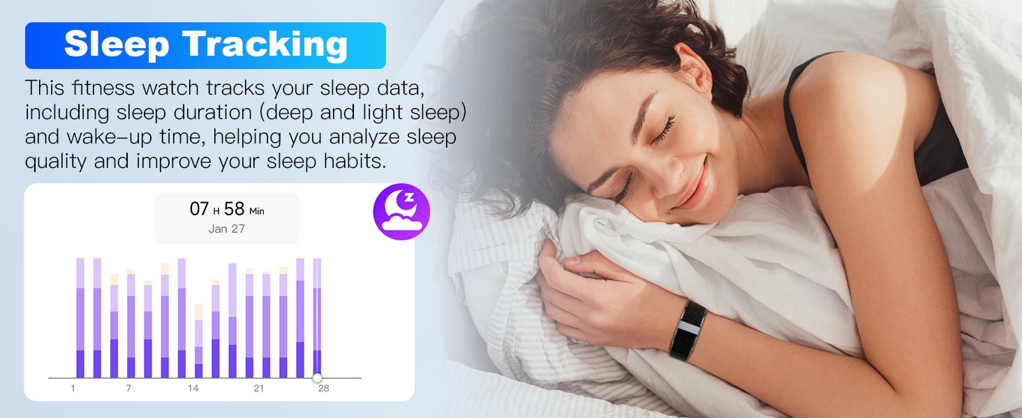 Smart Bracelet for Men Women, Fitness Tracker with Free App, 24/7 Auto Heart Rate/SpO2 Monitor, Sleep Stress Tracking Smart Health Wristband, 120+ Sports Modes with Extended Armband, IP68 Waterproof