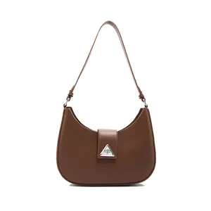 Half Moon Bag Retro-Inspired PU Leather Handbag with Adjustable Strap Lightweight Everyday Purse for Work Shopping Travel Minimalist Design