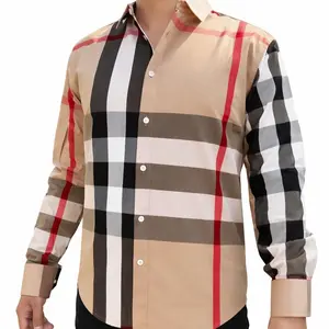 Classic Plaid Long Sleeve Button Down Shirt For men