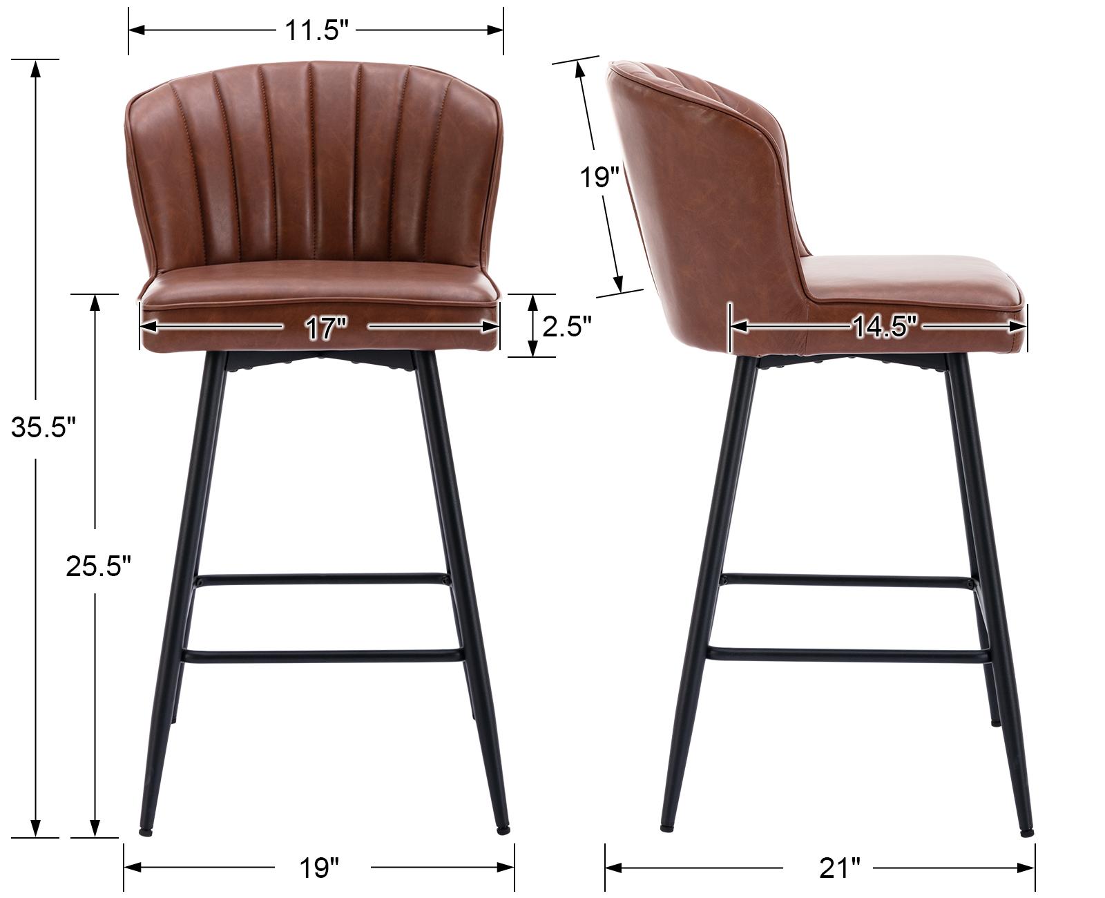 DAYALANE 25.5 Inch Modern Green Counter Stool (Set of 2) Armless Bar Chairs with Metal Legs Mid Century Upholstered Kitchen Island Chairs Fixed Back PU Faux Leather Ergonomic Design Stable Base DAYALANE 25.5 Inch Modern Green Counter Stool (Set of 2) Armless Bar Chairs with Metal Legs Mid Century Upholstered Kitchen Island Chairs Fixed Back PU Faux Leather Ergonomic Design Stable Base