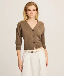 Signature Cashmere Three-Quarter Sleeve Cardigan