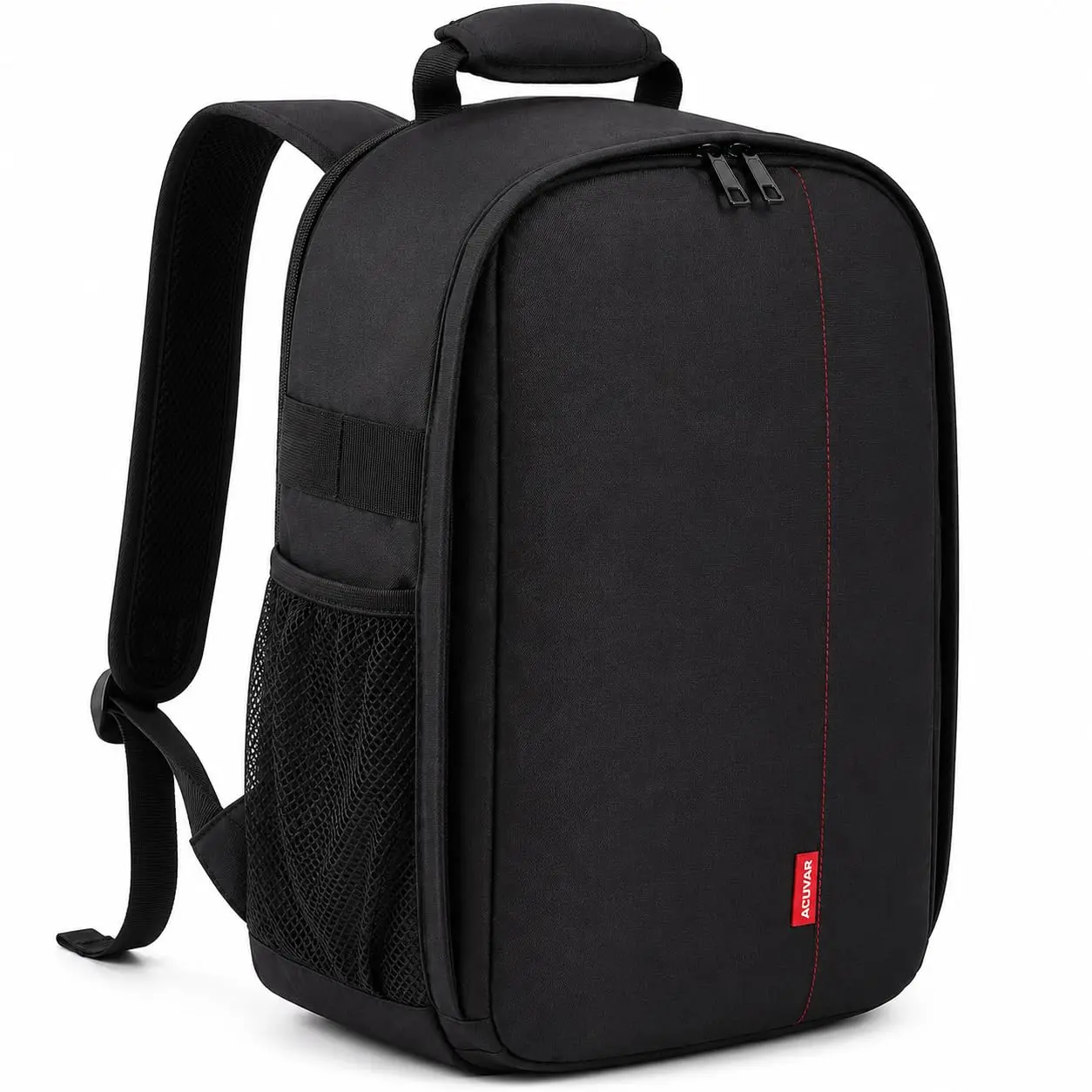Acuvar Durable Nylon Fabric Camera Backpack for DSLR & Mirrorless Cameras - Portable Photography Bag with Adjustable Padded Dividers, Tripod Hold, Lens, Flash, Memory, Charging & Accessory Storage, Water-Resistant for Canon Nikon Sony, Holder, Accessories