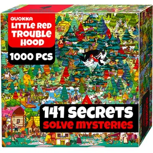 QUOKKA 1000-Piece Red Riding Hood Fantasy Art Jigsaw Puzzle Game, 15+ Age Range, with Secret Tasks & Audio Story for Deep Relaxation, Ideal for Challenge Lovers (1000-Piece Jigsaw Puzzles for Adults), Pieces Jigsaw Puzzles