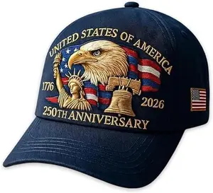 Eagle & Liberty,United States 250th Anniversary Hat,250th Anniversary USA Hat,Bald Eagle Embroidery Patriotic Baseball Cap History Lovers American