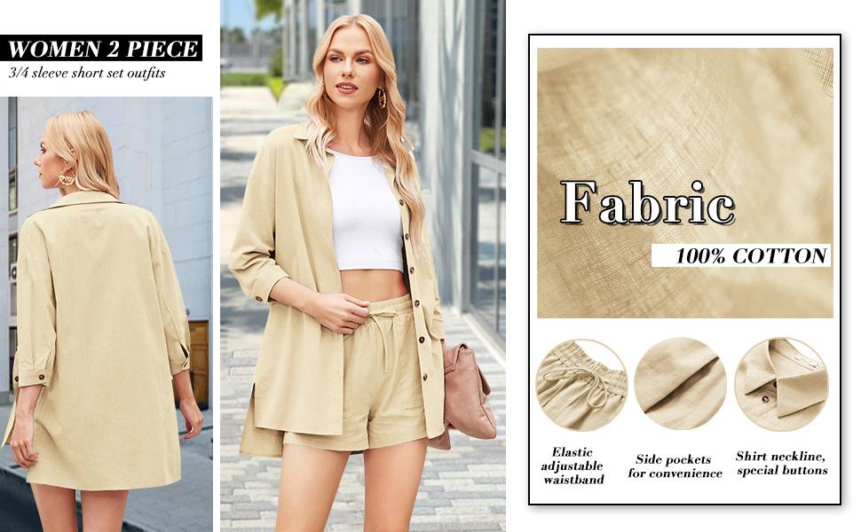 Women’s comfyclothing  Women’s 2 Piece Lounge Tracksuit Outfit Sets 2025 New Linen High Low Shirt and Drawstring Casual Shorts
