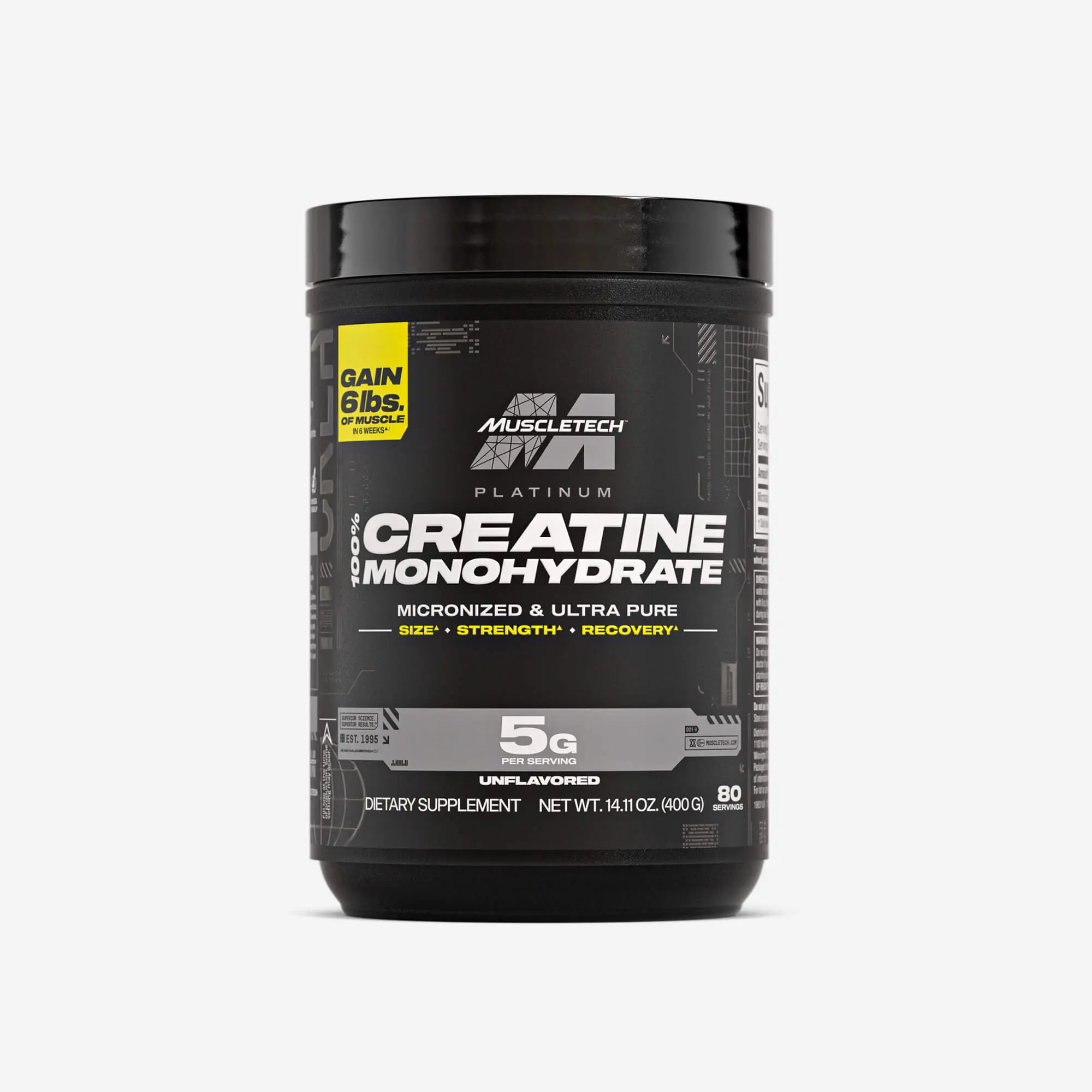 MuscleTech Creatine Monohydrate Powder, Platinum Pure - Unflavored Micronized Creatine for Men & Women - Workout Supplements for Performance, Muscle Recovery & Builder-(80 Servings)